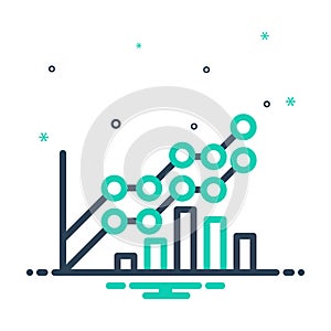 Mix icon for Line Chart, graph and progress