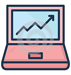 Line Chart Isolated Vector Icon That can be easily Modified or Edited.