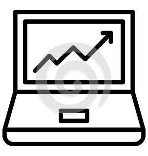 Line Chart Isolated Vector Icon That can be easily Modified or Edited.