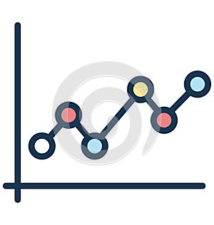 Line Chart Isolated Vector Icon That can be easily Modified or Edited.