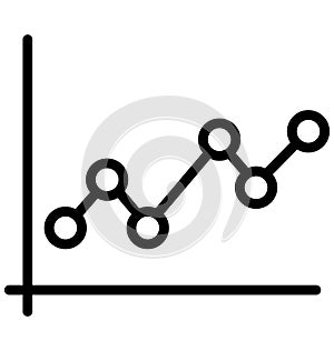 Line Chart Isolated Vector Icon That can be easily Modified or Edited.
