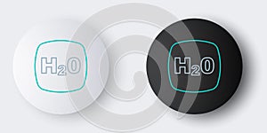 Line Chemical formula for water drops H2O shaped icon isolated on grey background. Colorful outline concept. Vector