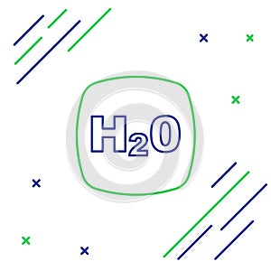 Line Chemical formula for water drops H2O shaped icon isolated on white background. Colorful outline concept. Vector