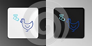 Line Chicken farm and wireless Controlling CCTV security camera icon isolated on grey background. Colorful outline