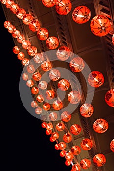 Line of chinese lanterns hanging for new year festival