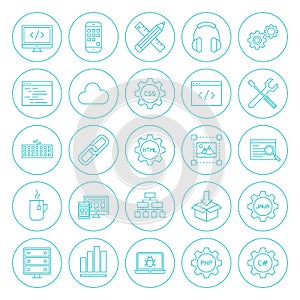 Line Circle Programming Icons