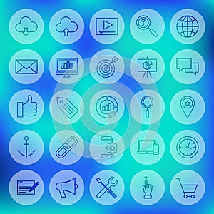 Line Circle Web Development Icons