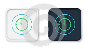 Line Clock icon isolated on white background. Time symbol. Colorful outline concept. Vector