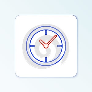 Line Clock icon isolated on white background. Time timer sign. Colorful outline concept. Vector