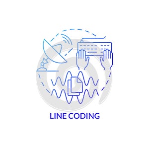 Line coding blue gradient concept icon