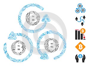 Line Collage Bitcoin Mixer Rotation Icon photo