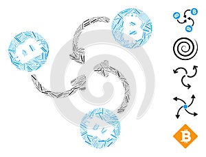 Line Collage Bitcoin Mixer Swirl Icon photo