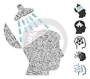 Line Collage Brain Washing