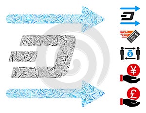 Line Collage Dash Send Arrows Icon