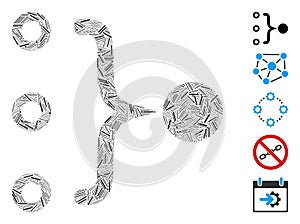 Line Collage Element Aggregation Icon