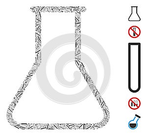 Line Collage Empty Flask