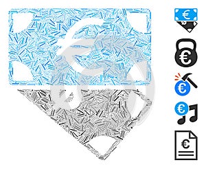 Line Collage Euro and Dollar Banknotes Icon