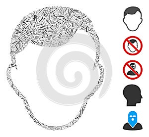 Line Collage Face Template Icon