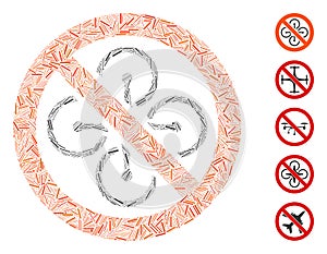Line Collage Forbidden Drone Icon