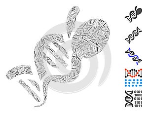 Line Collage Genetics Icon