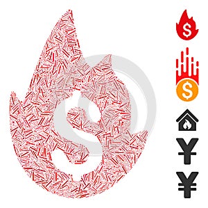 Line Collage Hot Currency Icon