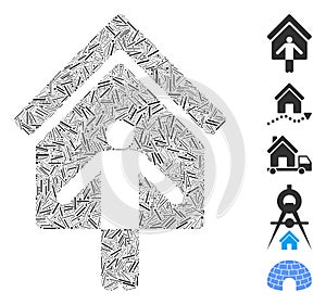 Line Collage House Owner Wellcome Icon photo