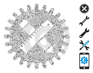 Line Collage Industrial Design Tools Icon