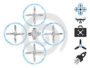 Line Collage Quadcopter Icon