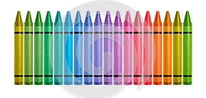 Line of Colored Crayons