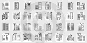 Line Company Icons set, Building Vector illustration