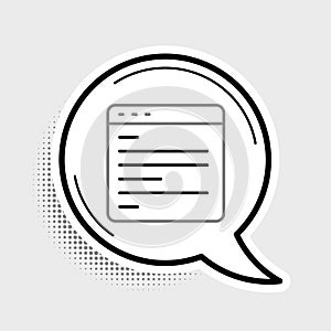 Line Computer api interface icon isolated on grey background. Application programming interface API technology. Software