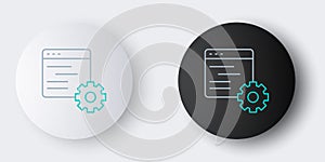Line Computer api interface icon isolated on grey background. Application programming interface API technology. Software