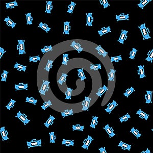 Line Computer api interface icon isolated seamless pattern on black background. Application programming interface API