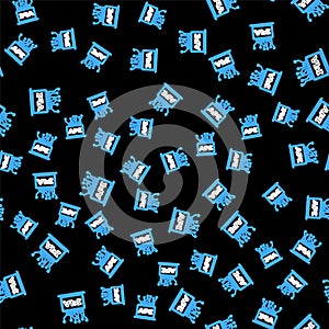 Line Computer api interface icon isolated seamless pattern on black background. Application programming interface API