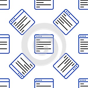 Line Computer api interface icon isolated seamless pattern on white background. Application programming interface API