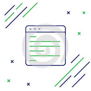 Line Computer api interface icon isolated on white background. Application programming interface API technology