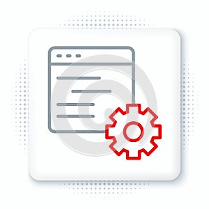 Line Computer api interface icon isolated on white background. Application programming interface API technology