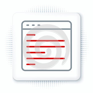 Line Computer api interface icon isolated on white background. Application programming interface API technology