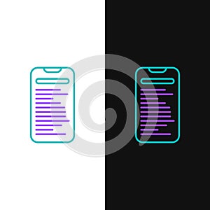 Line Computer api interface icon isolated on white and black background. Application programming interface API