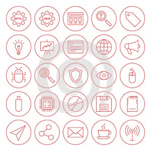 Line Computer Circle Icons