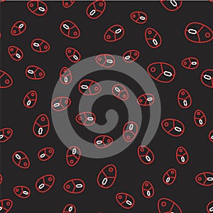 Line Computer mouse gaming icon isolated seamless pattern on black background. Optical with wheel symbol. Vector