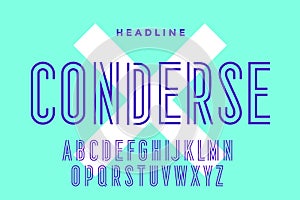 Line condensed alphabet and font photo