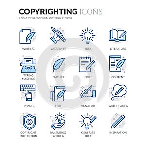 Line Copyrighting Icons