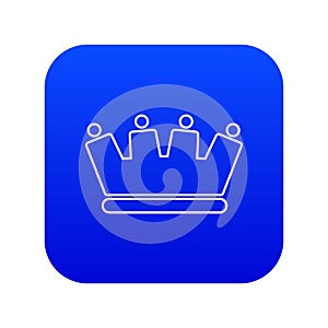 Line crown icon blue vector