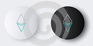 Line Cryptocurrency coin Ethereum ETH icon isolated on grey background. Altcoin symbol. Blockchain based secure crypto