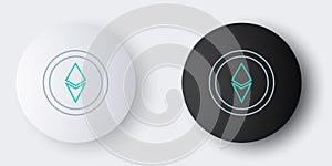 Line Cryptocurrency coin Ethereum ETH icon isolated on grey background. Altcoin symbol. Blockchain based secure crypto