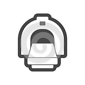 Line CT scan icon, CT scanner