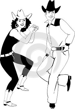 Line dancers clip-art