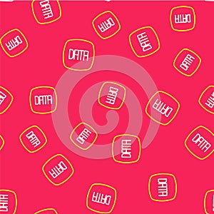 Line Data analysis icon isolated seamless pattern on red background. Business data analysis process, statistics. Charts