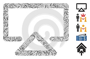 Line Data Entry Icon Vector Collage